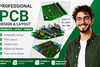 design custom pcb design, pcb layout, circuit design, schematic and gerber files