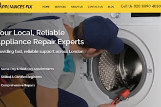 build wix appliance repair website fridge repair washer repair website