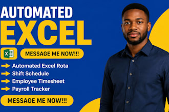 build an automated excel rota, shift schedule employee timesheet payroll tracker