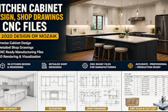 design kitchen cabinets, shop drawings and cnc files in 2020 design or mozaik
