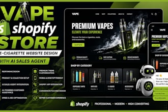 design vape shopify store ecigarette website vae store with ai sales agent