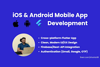 develop a flutter mobile app for ios and android