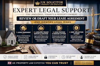draft a UK landlord tenant dispute letter, legal notice or eviction notice