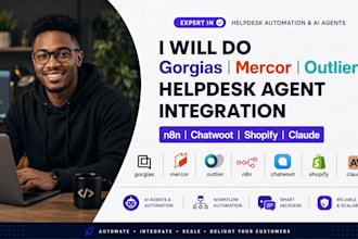 do gorgias mercor outlier helpdesk integration n8n chatwoot shopify claude