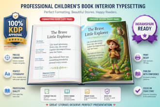 do children book formatting, kdp layout design, and fixed layout epub