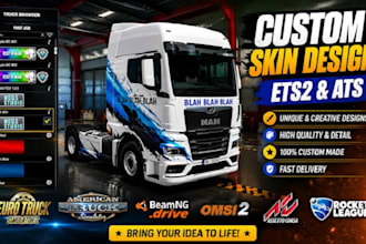 create ets2, ats, fs22, and beamng custom trucks, trailers, maps, mods, skins