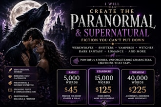 create a paranormal and supernatural romance fiction