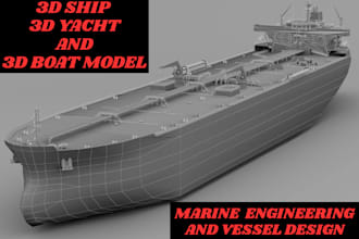 model 3d ship 3d yacht 3d boat in blender solidwork and autocad for 3dprint stl