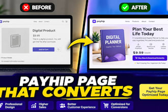 design optimize payhip store landing page sales page design