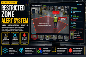 develop restricted zone alert system using yolov8 motion detection opencv ai