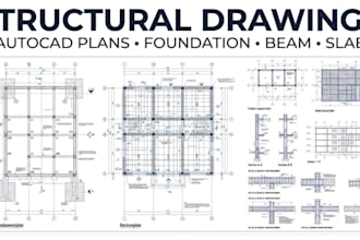 draft architectural plans and structural drawings in autocad