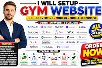 setup kajabi typedream simvoly bookmark podia bubble tilda divi gym website