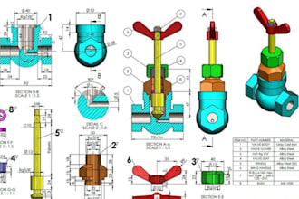 create cnc machining cad model technical draw gd t solidwork mechanical design