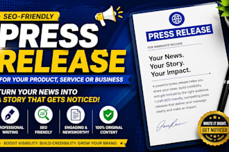 write an SEO press release for your product, service, or business