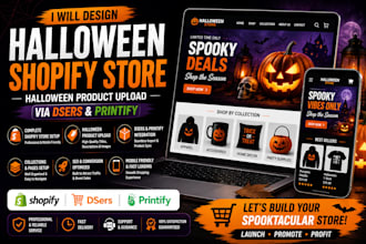design halloween shopify store halloween product upload via dsers printify