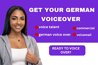 record a warm german female voice over narration within 24 hours