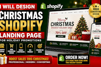 design a christmas shopify landing page for holiday promotions