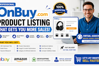do onbuy product listing va ebay amazon research dropshipping virtual assistant
