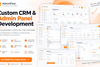 create custom web application, business system, CRM with admin portal