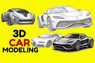 do 3d car modeling, 3d car, rc car, police car, blender car for 3d printing