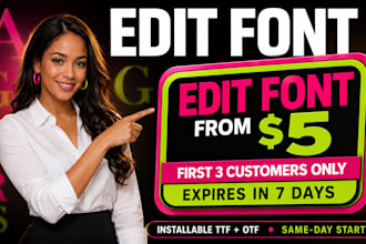edit font modify font customize font fix font font design