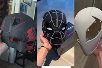 sculpt, 3d print and ship custom halloween masks and cosplay printable helmets
