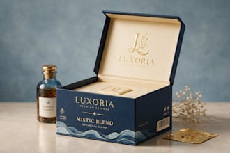 gestalte  produkt packaging, etiketten, boxen und beutel mit 3d mock up