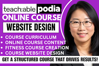 create fitness course teachable curriculum modules lessons website