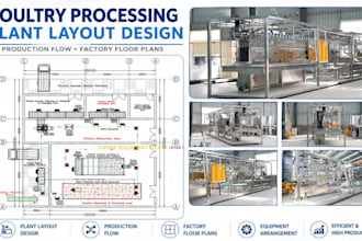 design poultry processing plant layout, production flow and factory floor plans