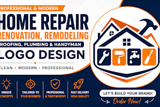 do home repair renovation remodeling roofing plumbing handyman logo