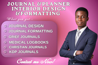 design and format journals, prayer journals, christian journals and logbooks