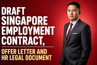 draft singapore employment contract, offer letter and HR legal document