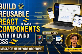 build reusable craft efficient react components with tailwind CSS