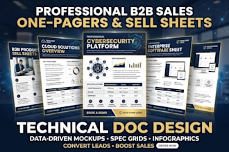 write and design b2b sell sheets and one pagers