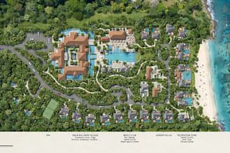create resort master plan, site plan and landscape design