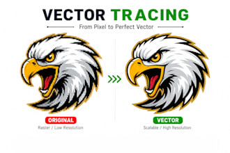 convert logo or image to high quality vector using pen tool