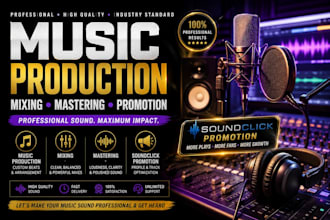 promote your soundclick music, song mixing, produce, mastering