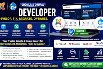 joomla website design replit ai, lovable, base44 saas mvp developer
