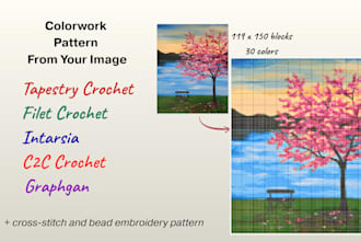 create a crochet or knitting tapestry pattern