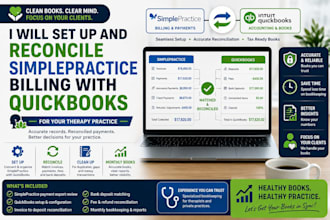 set up and reconcile simplepractice billing with quickbooks for therapy