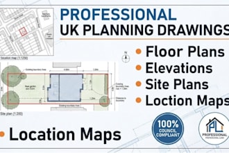 do UK planning permission, building regulation architectural drawing and report