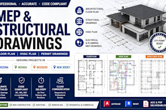 mep design structural drawing floor plan hvac plan in arizona nevada missouri nj