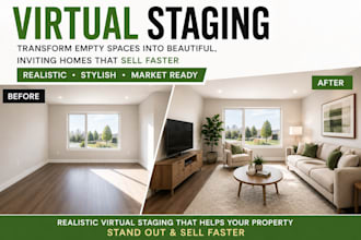 realistic virtual staging home furniture interior deisgn for real estate photos