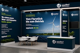design trade show booth, banner and exhibition backdrop