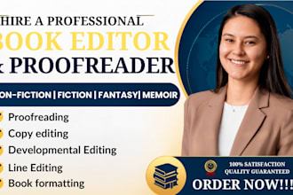 line edit, proofread and structural edit memoir, fantasy fiction nonfiction book