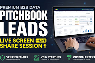 extract targeted pitchbook leads via live screen share