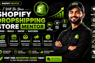 be your shopify dropshipping mentor, shopify consultants, shopify coach, manager