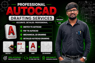 create professional 2d autocad mechanical drawings