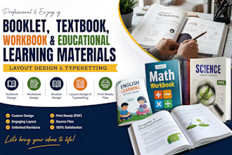 dbooklet textbook workbook and education learning materials in canva or adobe