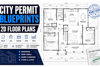 do city permit blueprints architect for floor plan adu, garage, deck patio, shed